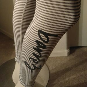 BEYOND YOGA BARRE 3 Gray White True to Stripe Midi